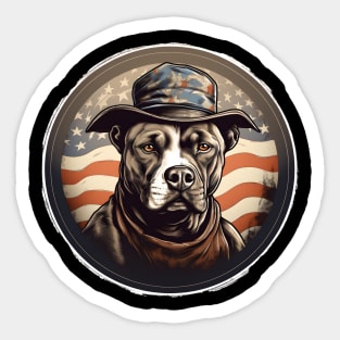 Patriotic Staffordshire Bull Terrier Sticker